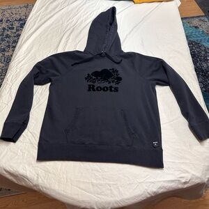 Roots Charcoal/black Hoodie with Black Logo